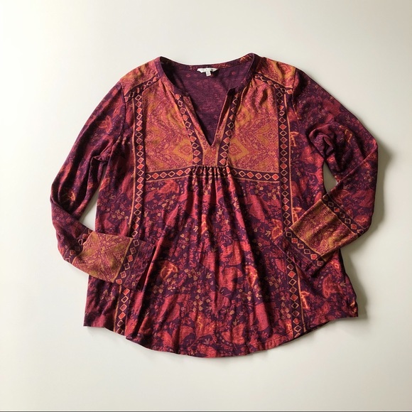 Lucky Brand Tops - Lucky Brand V Neck Printed Blouse